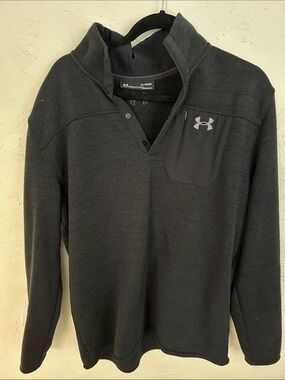Under Armour Black Heathered Quarter-Zip Pullover